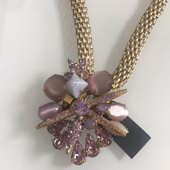 Authentic Rodrigo Oatazu Italy X Swarovski. Lavender gold collar $580 - Picture 6 of 10